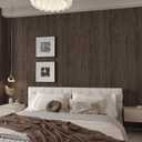48x590inch Extra Wide Black Walnut Wood Wallpaper Dark Brown Wood Grain Vinyl Wrap Walnut Contact Paper Peel Stick Air Guide Slot Design Matte Thicken Self-adhesive Waterproof Wood Grain Wall Sticker