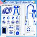 Graduation Leis Class of 2026, Graduation Lei 2026 with Honor Cord, Double Braided Ribbon Graduation Leis Gift Party Supplies for Women Men Students