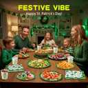 St Patricks Day Party Decorations Set Serve 24, St Patricks Day Party Supplies Kit Includes Green Shamrocks Disposable Dinner Plates, Dessert Plates, Napkins, Cups for Green Irish Party Decorations