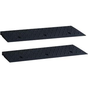 Curb Ramps for Sidewalks 1.6" Rise Rubber Curb Ramps Threshold Ramp for Driveway Shed Ramp for Riding Mower Garage Ramp Door Threshold Ramp for Wheelchair 7000lbs Capacity
