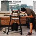 Solo Stove Portable Pi Stand | Outdoor Stand for Pi Pizza Oven on Wheels, With Shelf & Gas Tank Storage, Split Table Top, Powder-Coated Stainless Steel, Dimensions (LxW): 47.3 x 38.1 in, 45 lbs, Black