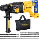 SDS-Plus Cordless Rotary Hammer Drill for Dewalt 20V BatteryBrushless Motor, Safety Clutch, 4 Functions, LED Light with Vibration Control, 5 Drills with Carry Bag(No Battery)