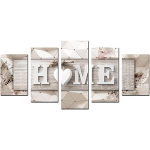 AWLXPHY Decor Home Sign Canvas Wall Art for Living Room Decoration Framed Print Painting 5 Panels Modern Still Life Love Stretched Artwork Giclee Wedding Gift (Yellow, W40 x H20)