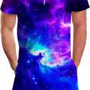 Goodstoworld Male Hawaiian Romper Fashion Zipper Slim Fit Jumpsuit with Pocket S-XXL (Medium, A5 Galaxy)