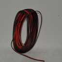24 Gauge Wire (24 AWG) - 32 Foot 2 Pins Tinned Pure Copper Electrical Wire, 2468 80 300V Hookup Red Black Copper Stranded Auto 2 Cord Flexible Extension Cable for LED Ribbon Lamp Light
