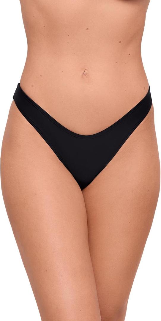 Sports Illustrated Womens Scoop Hipster Bikini Bottom (Black, XL)