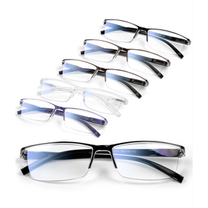 6 pack Executive Style Reading Glasses Men - Durable Readers with 99% Blue Light Blocking - Comfortable Fit with TR90 Frames, +1.25