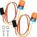 Multi-Function LED Flash Lights Alarm Lamp Flashing Rotating Beacon Light Compatible with 1/10 TRX4 SCX10 RC Crawler Car 1/14 Tamiya Tractor RC Truck (Orange)
