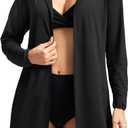 Women's UPF 50+ Swim Cover Up Sun Protection Hoodie Long Jacket SPF Lightweight Beach Cover Ups for Women (X-Large, Black)