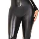 Leg Avenue Women Wet Look Zipper Front Catsuit Costume (Small)