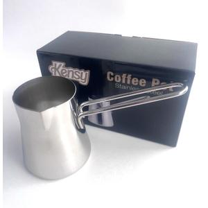 Stainless Steel Turkish Coffee Pot,Tea Maker, Chai, Arabic, Briki Greek,Cezve Ibrik, Midi with Spout, Stove Top, Milk, Sauce, Chocolate Warmer Butter Melting Pan with Handle 12oz/355 ml 4-5 Serve 1PC