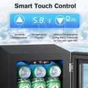 Electactic 24 Cans Beverage Refrigerator Cooler, Mini Fridge Countertop Drink Cooler for Soda, Canned Beer, Adjustable Digital Temperature Control for Home Dorm Office, Black, 0.6 cu.ft
