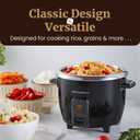 Elite Gourmet ERC006SS 6-Cup Electric Rice Cooker with Stainless Steel Inner Pot, Makes Soups, Stews, Porridges, Grains and Cereals, 6 cup (3 cups uncooked), Black