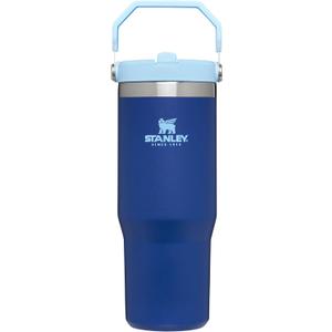 STANLEY IceFlow Flip Straw Tumbler with Handle 30 oz | Twist On Lid and Flip Up Straw | Leak Resistant Water Bottle | Insulated Stainless Steel |BPA-Free | Lapis