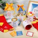 Capoda 6 Sets Employee Appreciation Gifts Bulk Inspirational Thank You Staff Mug Gift Set 12 oz Staff Inspirational Mugs Socks Thank You Tags Ribbons Cellophane Bags for Team Teacher Coworker