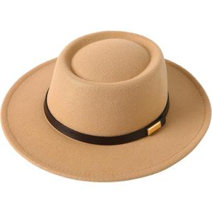 Lanzom Women Vintage Wide Brim Warm Wool Fedora Hat Belt Panama Hat Felt Jazz Hat (Medium-Large) Lanzom Women Vintage Wide Brim Warm Wool Fedora Hat Belt Panama Hat Felt Jazz Hat (Medium-Large)