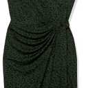 Amazon Essentials Women's Cap Sleeve Boat-Neck Faux Wrap Dress (Dark Green Animal)