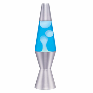 Lava Lamp White Blue and Silver