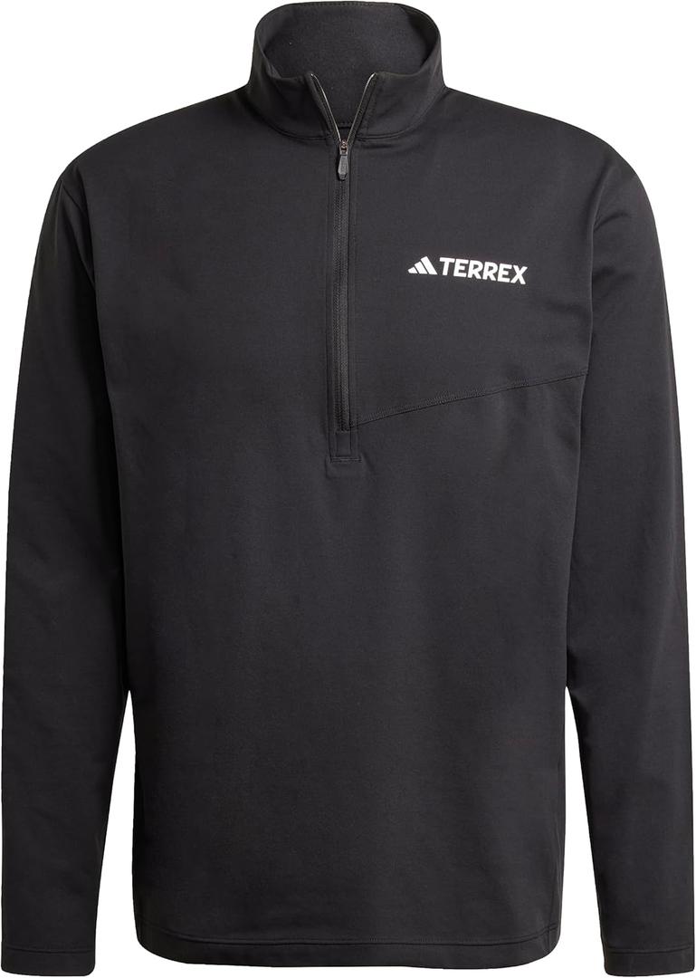 adidas Mens Terrex Multi Half-Zip Long Sleeve Hiking T-Shirt (XX-Large, Black)