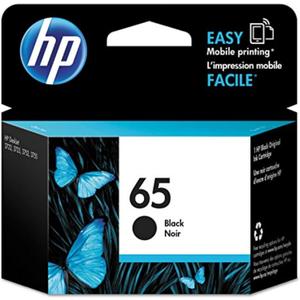 HP 65 Black Ink Cartridge | Works with AMP 100, DeskJet 2600, 3700; Envy 5000 | Eligible for Instant Ink | N9K02AN (120 Pages)