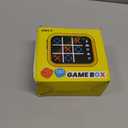 Rechargeable Tic Tac Toe Game Box, Upgraded 5 Fun Brain and Memory Games, Compact Handheld Game Console, Portable Puzzle Travel Game Ideal Gifts for All Ages 3+ (Yellow)