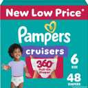 Pampers Diapers - Cruisers 360 - Size 6, 48 Count, Babyproof up to 100% Leakproof Pull-On Diaper