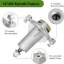 187292 Spindle Assembly with 195945 Pulley, Fit for Hu sqvarna/Craftsman 42" 46" 48" 54" Mower Deck, Mandrel Spindle Replace 587819701 532187281 532192870, Pulley 195945 197473, 1 Pack