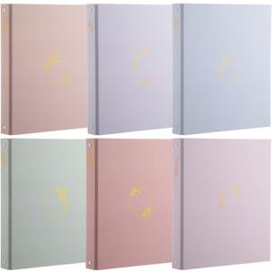 6 Pcs Aesthetic 3 Ring Binder Sturdy Cute Binder Decorative Fits 8.5 x 11 Inch Letter Sized Paper for Women Men School Office Home Supplies Work Organize Paperwork (Light Colors,1 Inch)