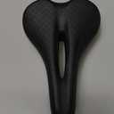 Black Faux Leather Middle Hollow Cycling Bicycle Sport Seat Saddle