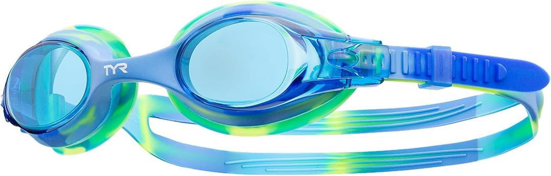TYR Swimple Tie-Dye Kids' Swim Goggles (Blue/Green)