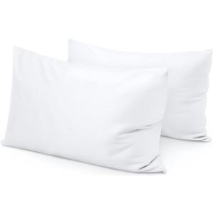 600 Thread Count Ultra Soft Egyptian Cotton Set of 2 Lumber Throw Pillowcase 12'' x 24'' with Envelope Closure, White Solid