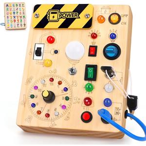 Konijiwa Busy Board - Montessori Toys for 1-3 Years Old Boys & Girls | Sensory Toys for Kids with Autism | Toddlers Learning Activity for Early Development (Busy Board v2)