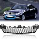 Front Bumper Lower Center Grille w/Parktronic Holes, Black Bumper Grill Compatible with Mercedes Benz C205 C300 C350 2012 2013 2014 2015 2048851324