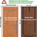 QWR Upgraded Pet Screen Door Fits Door Opening Size Up to 30"x80",Heavy Duty Cat Proof Mesh Screen Door with Zipper Closure,Prevent Cats Running Out from Home,Bedroom,Living Room,Kitchen(U-type,Black)