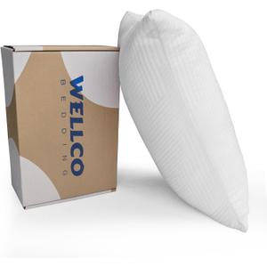 WELLCO Extra Firm Pillow Queen Size 28 x 18 inch, Bed Pillow with Adjustable Insert and 1 Cooling Pillowcase, Not Only Provides Stronger Support But Aslo Comfortable