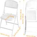 Ytaoka Folding Chair White Foldable Chair with Breathable Mesh Seat and Sturdy Metal Frame for Indoor and Outdoor Party Events Wedding Patio Dining, 1-Pack, 20.47 inches x 18.5 inches x 33.46 inches