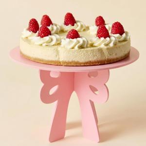Lallisa Bow Cake Stand Pink Coquette Party Decorations 3D PVC Dessert Holder for Baby Shower Wedding Decor Holiday Props Theme Gift Birthday Bachelorette Bridal Party Supplies