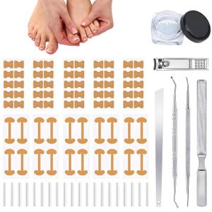 Professional Ingrown Toenail Set with Breathable Ingrown Toenail Strips, Curved Toenails Corrector Patch, Painless File and Lifter Pedicure Tools