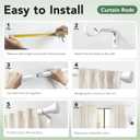 IFELS Heavy Duty Curtain Rods for Windows 66 to 120 Inch, 1 Inch Adjustable White Curtain Rod Set with Easy Installation and Modern Design (A1, White, 30-120")