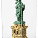 Choowin 20 inch Tall Acrylic Display Case for Lego Statue of Liberty 21042 Display Thickened Clear Acrylic Display Cases for Collectibles Figures Doll Assemble Dustproof Display Box(Black Base)