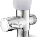 Handheld Bidet Sprayer for Toilet,Brass Bidet T Adapter with Shut,3 Way 7/8" x 7/8" x G1/20.8" or 20mm,Metal T Valve for Bidet(Bidet T Valve Adapter)
