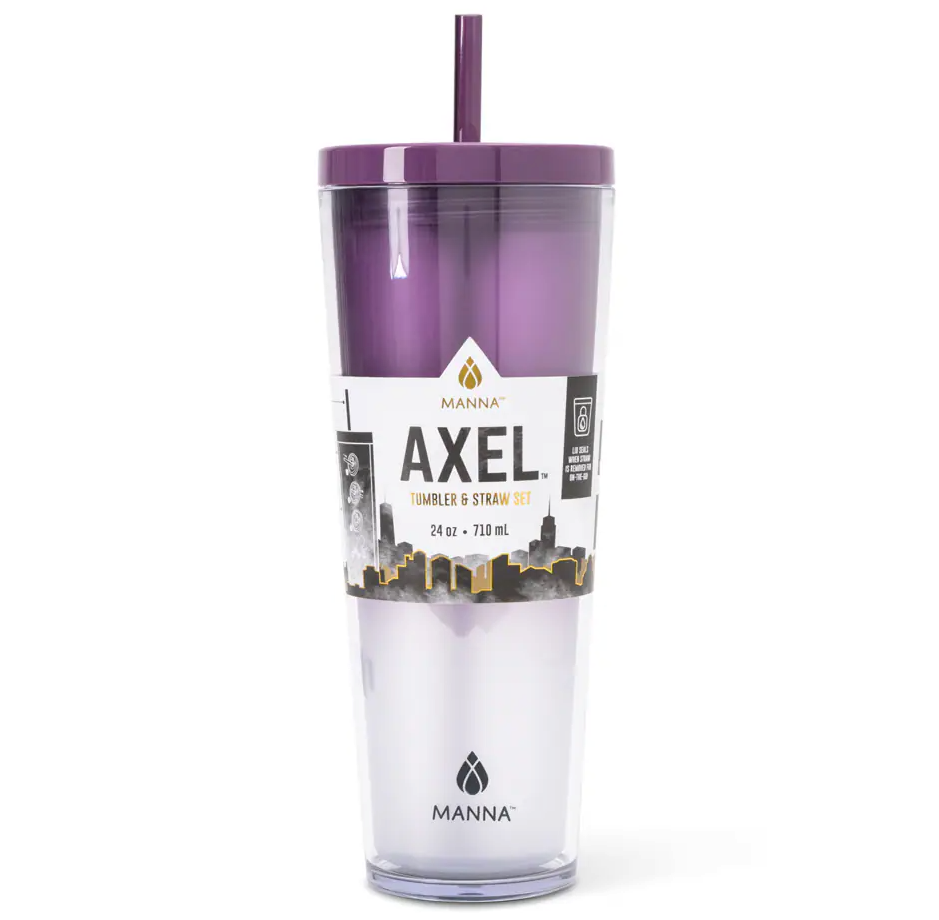 Manna™ Axel™ Plastic Tumbler & Straw Set - Purple, 24 oz