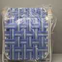 Camp & GO 4-Position Folding Web Lawn Chair Outdoor Lounger, Blue/White