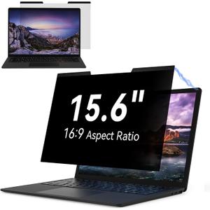 Magnetic Laptop Privacy Screen 15.6 Inch for 16:9 Computer Monitor, Removable 15.6 Anti Glare Protector Blue Light Filter Shield Compatible with HP Dell Xps Acer Asus Samsung Lenovo ThinkPad Envy