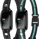 Bark Collar, 2 Pack No Shock Bark Collar for Large & Medium Dogs - Safe & Humane Barking Collar with Beep Vibration & 7 Sensitivity Levels, 100% IPX7 Waterproof Dog Training Collar Indoor Outdoor Use (Black Green)