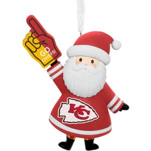 Hallmark Christmas Ornament, NFL Kansas City Chiefs Santa Fan Ornament, Gifts for Sports Fans