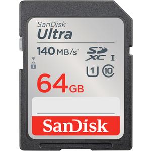 SANDISK 64GB Ultra SDXC UHS-I Memory Card - Up to 140MB/s, C10, U1, Full HD, SD Card - SDSDUNB-064G-GN6IN