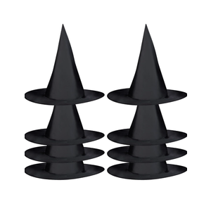 8 PCS Halloween Witch Hats Witch Costume Accessory for Halloween Cosplay Party, Black (Pack Of 2)