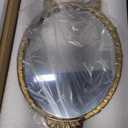 Gold Vintage Decor Vanity Mirror,Baroque Wall Art Retro Oval Mirror,Antique Wall Mirrors Decorative,Maximalist Decor Mirror for Desk Bedroom Bathroom Dresser Wall-Mounted,11.0" L x 7.9" W Gold