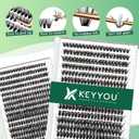 Lash Clusters 300pcs Individual Lashes 50D 0.07D Curl 9-18MIX DIY Eyelash Extension KEYYOU Large Tray Volume Soft&Natural Cluster Lashes(50D-0.07D,9-18MIX